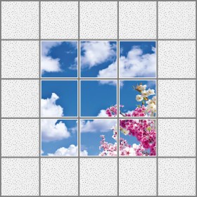 Resim Gök Panel 60 x 60 LED Panel Aydınlatma Desenli 3x3 9'lu Grup 46510191SA 