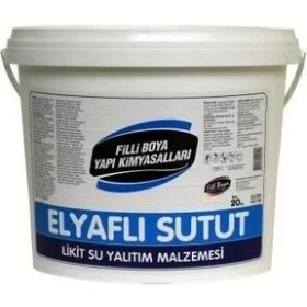 Resim Filli Boya Elyaflı Sutut 1 kg Likit Su Yalıtım Malzemesi Beyaz Renkli Güçlendirilmiş Yapı 