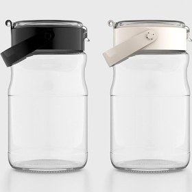 Resim Renga Mono 1700 Ml 2'li Cam Kavanoz Seti 131072 Siyah-bej Renkli 