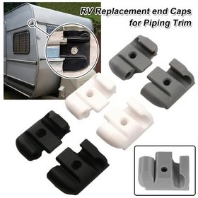 Resim Willowhaven Tabbert Karavan Boruları İçin Gri Dekoratif Şerit Uç Kapakları, 1 Çift 