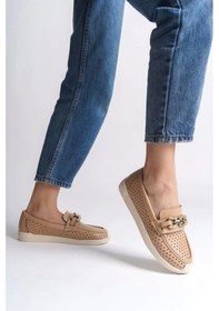 Resim Layla Bağcıksız Ortopedik Rahat Taban Kalp Desenli Kadın Babet Ayakkabı Kt - Ten Ten 