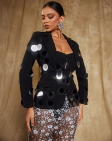 Resim Romee Uzun Kollu Payet Blazer - M 