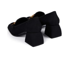 Resim Bestello Tokalı Neolit Taban Kalın Topuklu 281-351 Kadın Ayakkabı Siyah 