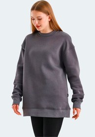 Resim VADIM Oversize Kadın Sweatshirt Koyu Gri 
