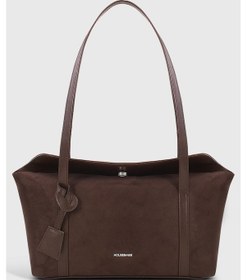 Resim Süet Kahverengi Bowling Omuz Çantası 270 Süet Koyu Kahverengi 