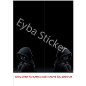 Resim Araç Kapı Direk Kaplama Folyosu Kızgın Desenli Drk12 Sağ Sol Takım 2 Adet - 22x50 Cm 