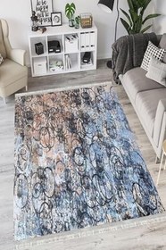 Resim Pastel Punto Kaymaz Dot Tabanlı Yıkanabilir Antibakteriyel Dijital Baskı Pastel Halı Yolluk, PS-6022A-PNT-100X200 