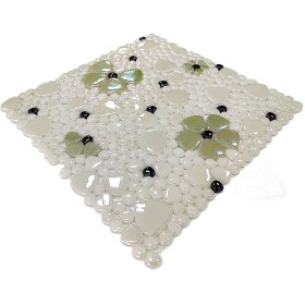 Resim MozaiKristaL Tüm Yüzeyler Için Damla Çiçek Desenli, 31,5x31,5cm. Fileli Cam Mozaik.(10 FİLE KARO=1 M2 FİYATI) 
