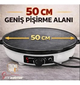 Resim Elektrikli Katmer Sacı Makinesi | Gözleme, Katmer, Bazlama, Lavaş Için | Yapışmaz Yüzey L 50 cm Alan 