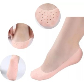 Resim 1 Çift Silikon Hava Alır Patik Silikon Ayak -Topuk Koruyucu Nemlendirici 