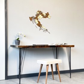 Resim Hırvatistan Ahşap Duvar Haritası - Ahşap Duvar Dekoru 3D ve Çok Renkli - 90x86 cm 