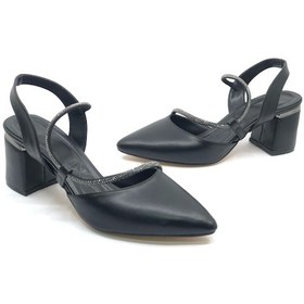 Resim Mehtap Şerit Taşlı Kadın Abiye Topuklu Ayakkabı Siyah 