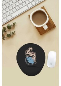 Resim Kitap Okuyan Astonot Desenli Bilek Destekli Mouse Pad Mousepad 