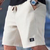 Resim Erkekler için Dokulu Günlük Şortlar, İpli Bel, Hafif Polyester Kumaş, Günlük Kıyafet, Plaj veya Dış Mekan Aktiviteleri için Cepli, Günlük Şortlar | İpli Bel Şortlar | Hafif Şortlar 