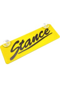 Resim Otohousse Stance Yazılı Sarı Dekor Plaka Vantuzlu Cam Süsü 22X7.5CM 