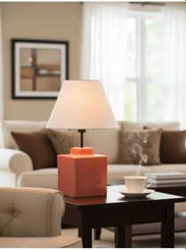 Resim Dekoratif Küp Formlu Seramik Abajur Abj0014 