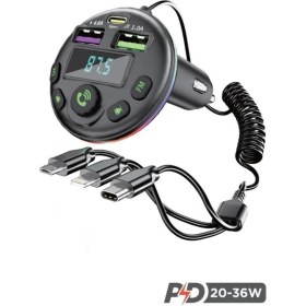 Resim G14 36W Pd Şarj Özellikli Dijital Göstergeli Bluetooth Fm Transmitter 