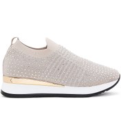 Resim Derimod Zero Kadın Bej Kalın Tabanlı Taşlı Sneaker 25SFD43006F 