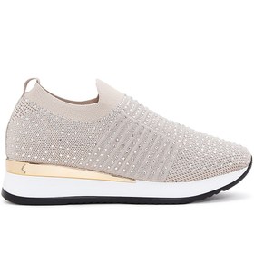 Resim Derimod Zero Kadın Bej Kalın Tabanlı Taşlı Sneaker 25SFD43006F 