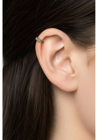 Resim Modern Üçgen Tasarımlı Zirkon Halka Tragus Piercing Gold Parlaklığını Korur, Cilt Dostu Çok Renkli 