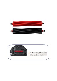 Resim Roborock Uyumlu S8 Maxv - G20 Uyumlu Robot Süpürge Ana Fırça Çift Rulo Silikon 