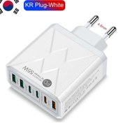 Resim Usb C Şarj Yüksek Hızlı Hızlı Şarj Muti 6 Limanlar 55w Tipi C Pd Hızlı Şarj White Kr Plug ' Beyaz 