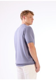 Resim Dufy İndigo Fitilli Erkek Triko - Slim Fit Indigo 
