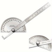 Resim Hassas Paslanmaz Çelik Açı Ölçer - 0-180 Derece Ayarlanabilir Cetvel, 10.01 cm Ahşap İşleme Ölçüm Aracı Koruyucu Tabanlıklarla, Dayanıklı & Pilsiz 