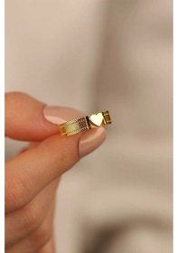 Resim Çgk Çiğdem Gürel Kuyumculuk Kalpli Hasır Altın Yüzük Yaldız 