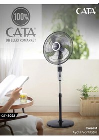 Resim Cata Ct-3022 45 Cm 5 Pervaneli 50 Watt 3 Kademe Bakır Motor Ayaklı Vantilatör 