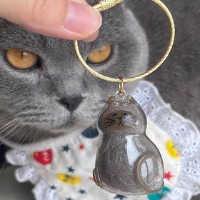 Resim Kediler için şirin çizgi film tarzı saç anıtı - Sevimli kedi tasarımlı akrilik asılı süs, ev dekorasyonu ve hediye için mükemmel, çeşitli tarzlar mevcut, kediler için anıt, şirin tasarım, renkli detaylar 