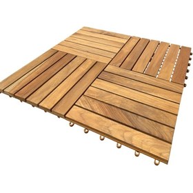 Resim Teak Karo Deck 30cm 30cm Geçmeli Yer Karosu 