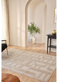 Resim Kaşmir Halı İskandinav Tora Beige 160x230 Cm Salon Mutfak Halısı Yolluk Bej 