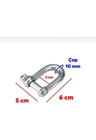 Resim Kanca 10 mm Zincir Kilidi U Tipi Karabina Yük Kaldırma (2 Adet) 