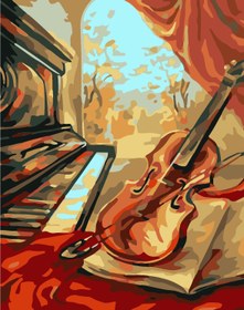 Resim Sayılarla Boyama Seti - Keman & Piyano - 40x50 