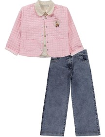 Resim Obelia Kız Çocuk Hırkalı Gömlekli 6-9 Yaş Takım - Pembe - Pembe / 7-8 Yaş 