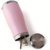 Resim Gizli Bölmeli Paslanmaz Çelik Bardak, Nakit, Ehliyet, Kredi Kartları, Anahtarlar İçin Metal Güvenli Kupa, Su Geçirmez, Güç Gerektirmez, Ev Güvenlik Aksesuarı 