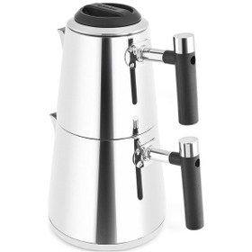 Resim Karaca Powersteel 316+ Arigato Çelik Çaydanlık Takımı Large Gümüş 