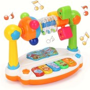Resim 1set Mini Sevimli Etkileşimli Müzik Piyano Klavye Oyuncak, Ritim Oyuncak, Alan Düşünmesi Şarkı Oyunu Bebek Duyusal Oyuncak, Çocuklar için Noel Doğum Günü Hediyesi 
