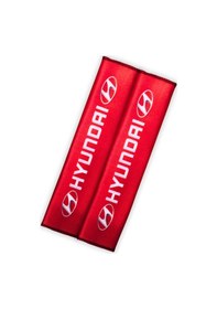 Resim Hyundai Nakışlı Siyah Oto Halı Paspas Dijital Baskılı Kırmızı Oto Yastık & Emniyet Kemer Pedi 