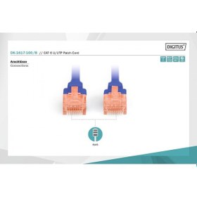 Resim DIGITUS 10m CAT6 Utp DK-1617-100/B Mavi Patc Kablo 
