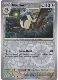 Resim Noctowl Reverse Holo 127/162 - Temporal Forces - Pokemon Kartı Mint 