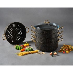 Resim Leydi Granit Mantı Tenceresi Seti Buharlı Pişirici 30 cm 