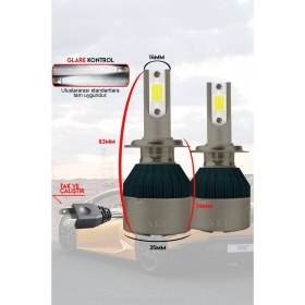 Resim NKT GROUP Bmw E88 Kasa H7 Uzun Far LED Şimşek Etkili Beyaz 