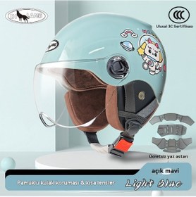Resim Eternal Luck Her Mevsime Uygun Çocuk Kaskı L003 Açık Mavi 