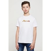 Resim Qivi Metin2 Logo Baskılı Çocuk Beyaz Tshirt 