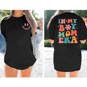 Resim Bisiklet Yaka Kısa Kol Baskılı T-shirt - Siyah Siyah 