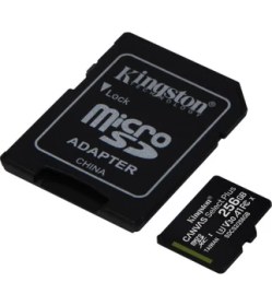 Resim Kingston SDCS2/256GB CL10 100MB/S Microsd (Sd Adaptörlü) 
