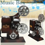 Resim Buğz Film Makinesi Görünümlü Müzik Kutusu 