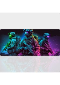 Resim 90x40 Cm Desenli Oyuncu Gaming Mouse Pad Kaymaz Kauçuk Taban Fare Altlığı Xxl Neonstrike Serisi 01 